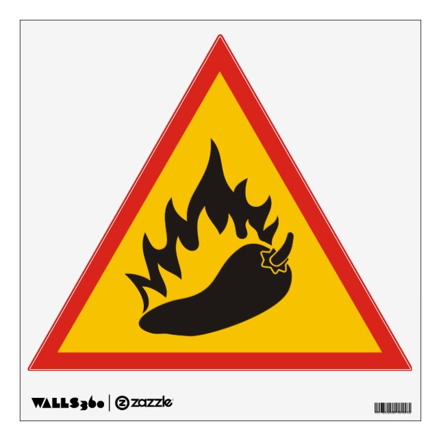 Hot pepper danger sign wall sticker (Front)