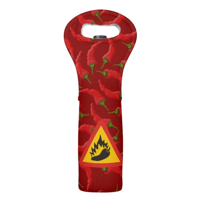 Hot pepper danger sign wine bag (Front)