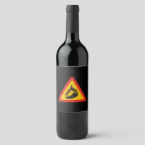 Hot pepper danger sign wine label