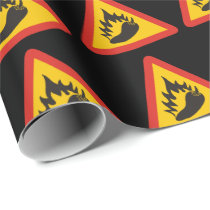 Hot pepper danger sign wrapping paper