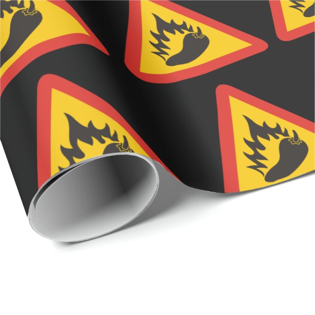 Hot pepper danger sign wrapping paper (Roll Corner)