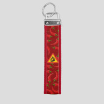Hot pepper danger sign wrist keychain