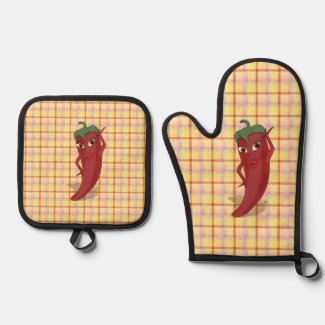 Hot Pepper Diva Drawing Custom Plaid
