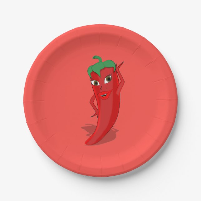 Hot Pepper Diva Paper Plates (Front)