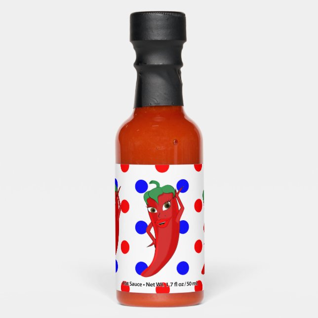 Hot Pepper Diva Red Blue Dots Hot Sauces (Front)