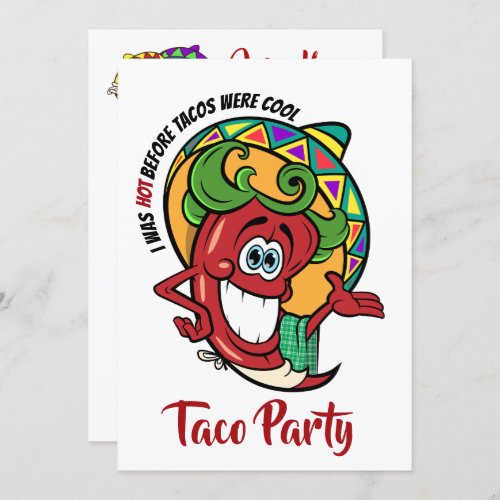 Hot Pepper Football Taco Holiday etc Invitation