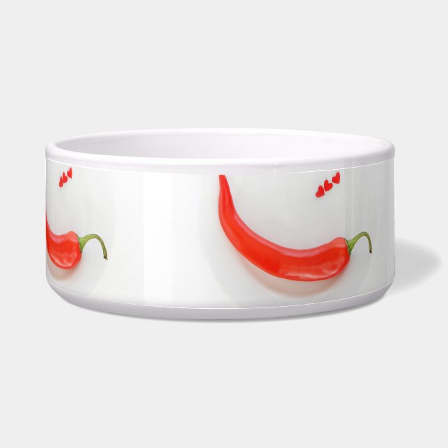 Hot pepper Hearts white red  Bowl (Front)