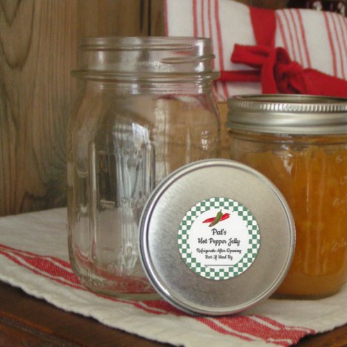 Hot Pepper Jelly Custom Canning Jar Sticker