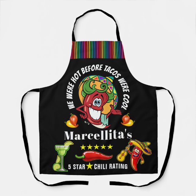 Hot Pepper Mexican Restaurant Humor  Apron (Front)