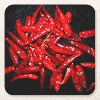 Hot Pepper - Still Life Square Paper Coaster