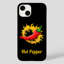 Hot Pepper with Flame Case-Mate iPhone 14 Case