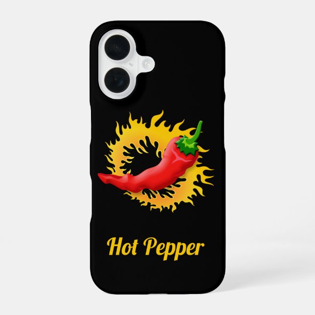 Hot Pepper with Flame Iphone Case (Back)