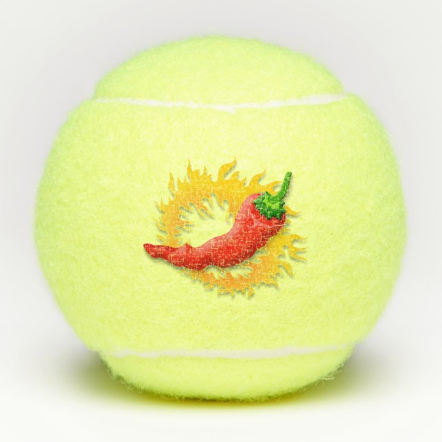 Hot Pepper with Flame Tennis Balls (Front)