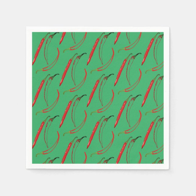 Hot Peppers Chili Plants  Napkins (Front)