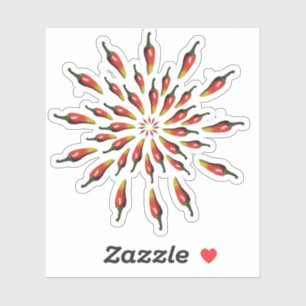 Hot Peppers Mandala Sticker