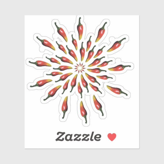 Hot Peppers Mandala Sticker (Sheet)