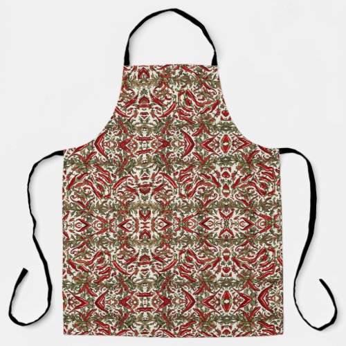 Hot peppers pattern apron