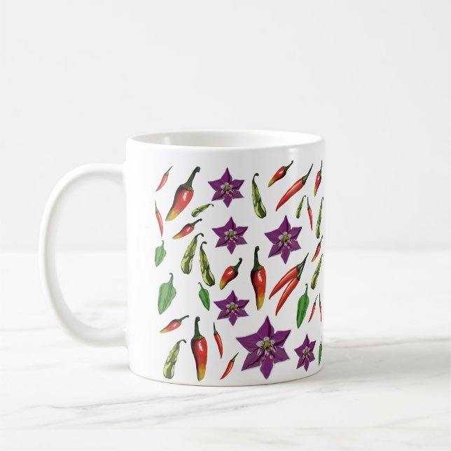 Hot Peppers  personalized Coffee Mug (Left)