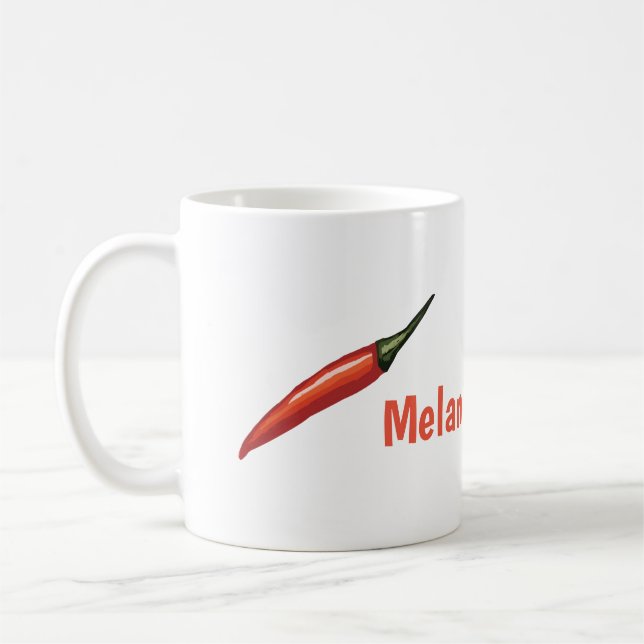 Hot Peppers  Personalized Coffee Mug (Left)