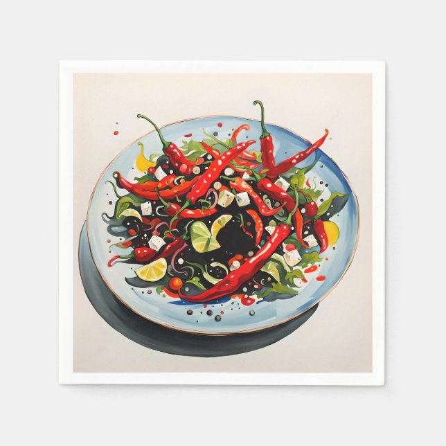Hot Peppers Salad  Napkins (Front)