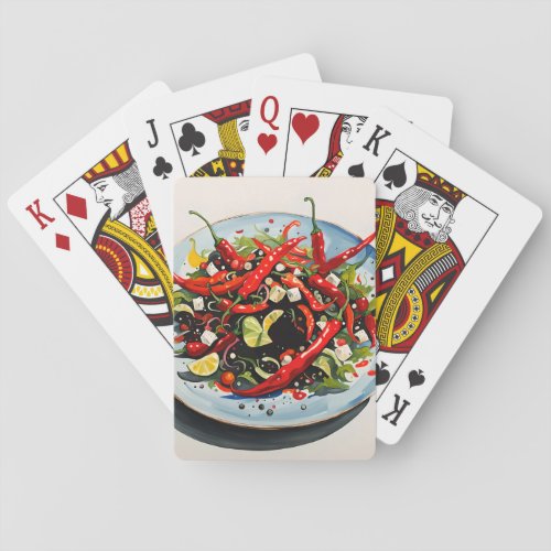 Hot Peppers Salad  Playing Cards