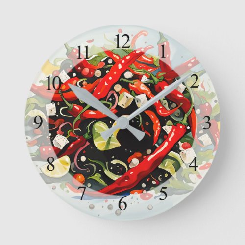 Hot Peppers Salad  Round Clock