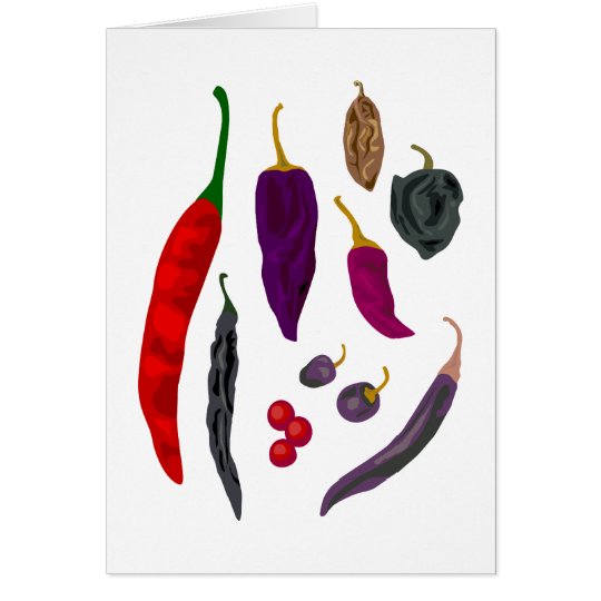 Hot Peppers Spice Greeting Card