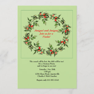 Hot Peppers Wreath Invitation