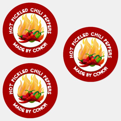 Hot Pickled Chili Peppers  Labels