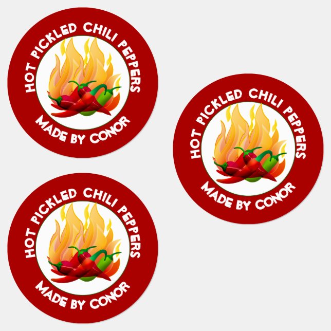 Hot Pickled Chili Peppers  Labels (Group)