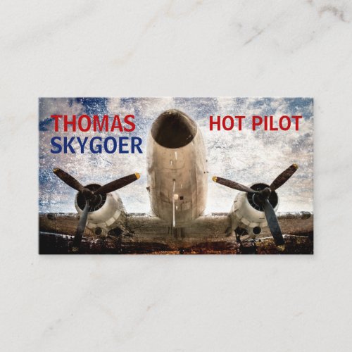 Hot pilot charter airline funny customizable business card