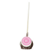 Hot Pink2 Wht Greek Key Rnd Frame Initial Monogram Cake Pops (Front)