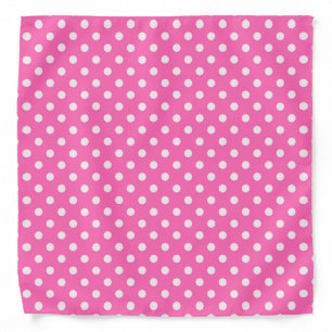 Hot Pink #2 and White Polka Dots Pattern Bandana