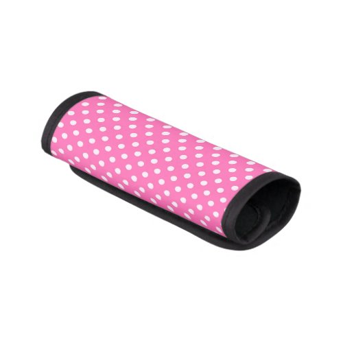 Hot Pink 2 and White Polka Dots Pattern Luggage Handle Wrap