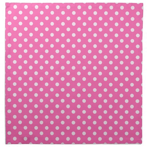 Hot Pink 2 and White Polka Dots Pattern Napkin