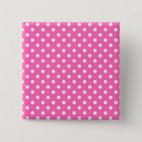 Hot Pink 2 and White Polka Dots Pattern Pinback Button
