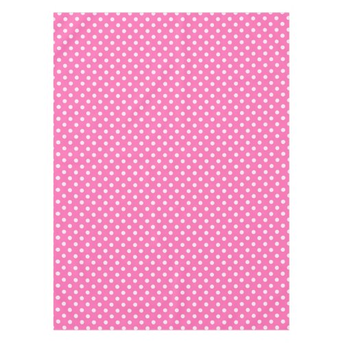 Hot Pink 2 and White Polka Dots Pattern Tablecloth
