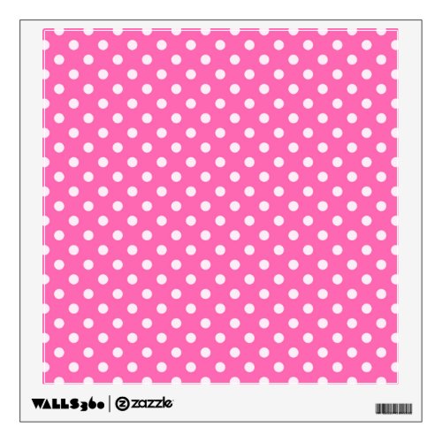 Hot Pink 2 and White Polka Dots Pattern Wall Decal