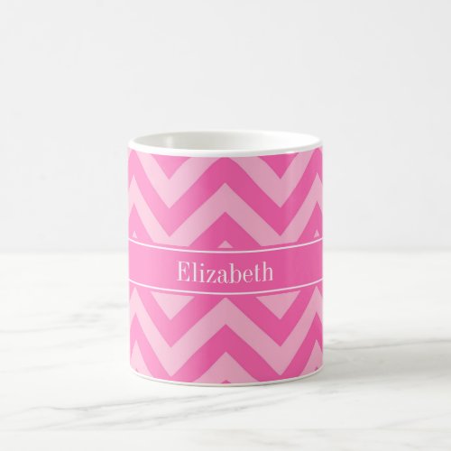 Hot Pink 2 Cotton Candy LG Chevron Name Monogram Coffee Mug