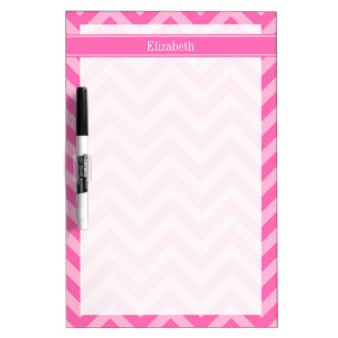 Hot Pink #2 Cotton Candy LG Chevron Name Monogram Dry-Erase Board