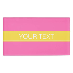 Hot Pink #2, Pineapple Ribbon Name Monogram Name Tag