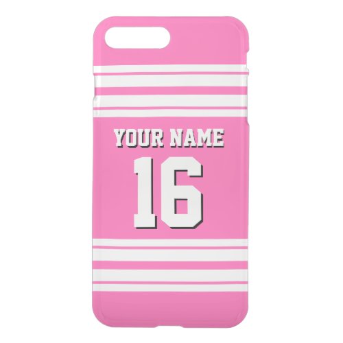 Hot Pink 2 White Team Jersey Custom Number Name iPhone 8 Plus7 Plus Case