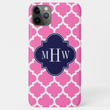 Hot Pink#2 Wht Moroccan #5 Navy 3 Initial Monogram