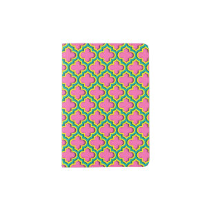 Hot Pink #2, Yellow, Teal Moroccan Quatrefoil #5DS Passport Holder