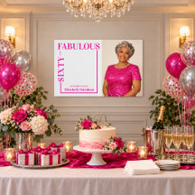 Hot Pink 60th Birthday Photo Celebration