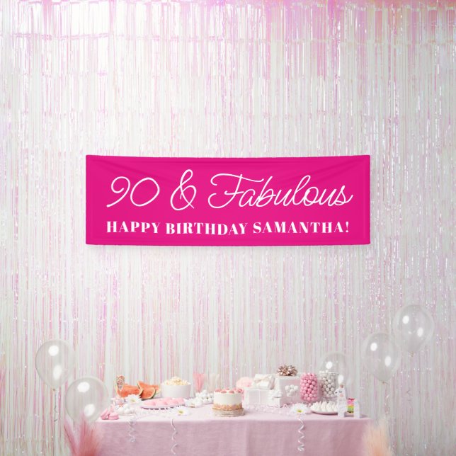 Hot Pink 90 and Fabulous Banner (Party)