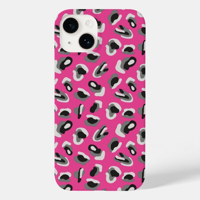 Hot Pink Abstract Animal Print Case-Mate iPhone Case (Back)