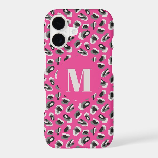 Hot Pink Abstract Animal Print Case-Mate iPhone Case (Back)