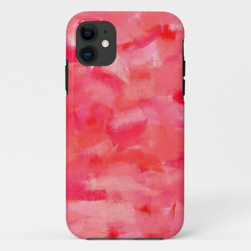 Hot Pink Abstract Art Painting 4 iPhone 11 Case