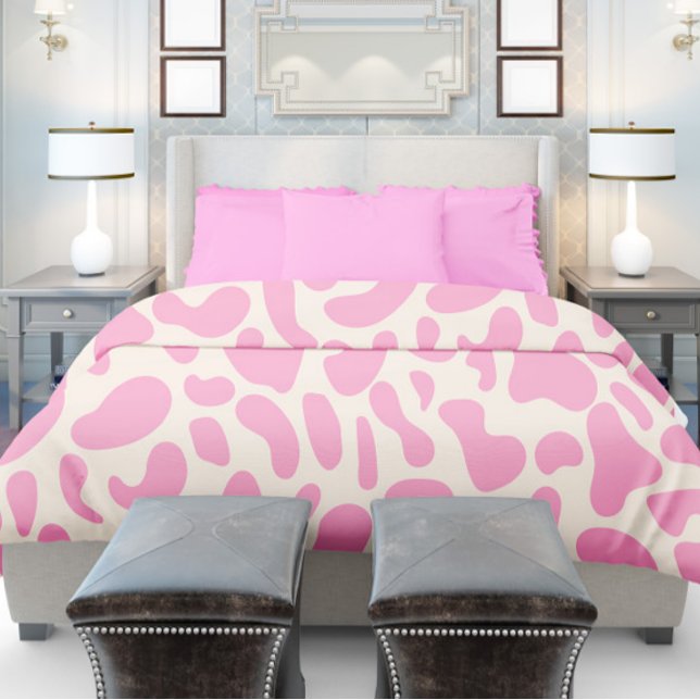 Hot Pink Abstract Cow Print Pattern  Duvet Cover (Creator Uploaded)